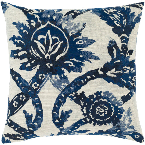 sanya bay accent pillow navy ivory ink blue SNY003-1818