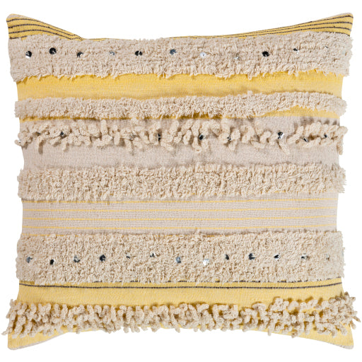 temara accent pillow bright yellow light beige black TMA004-1818