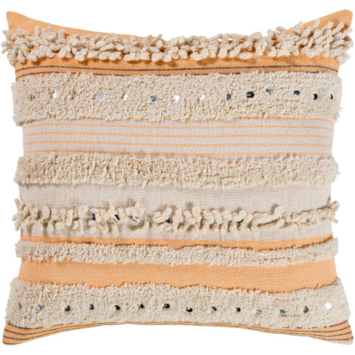 temara accent pillow peach light beige black TMA005-1818