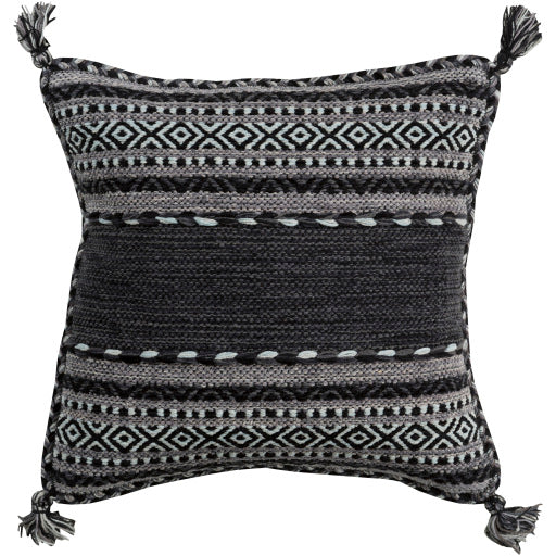 trenza accent pillow charcoal light gray black TZ001-1818