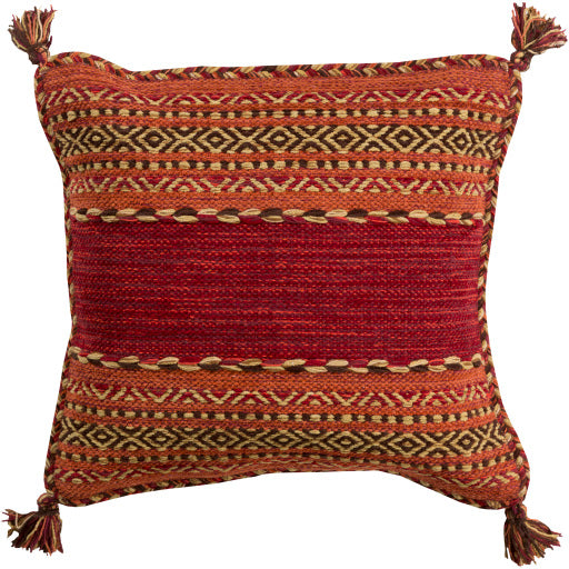 trenza accent pillow red dark brown brick red mustard TZ003-1818