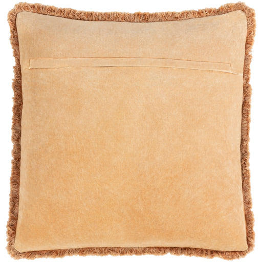 washed cotton velvet accent pillow camel WCV001-1818D