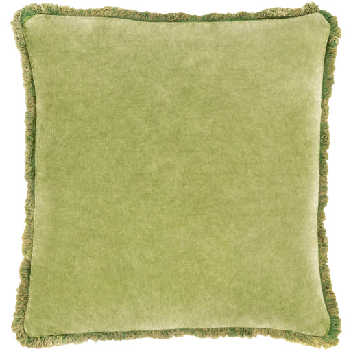 washed cotton velvet accent pillow light olive WCV004-1818