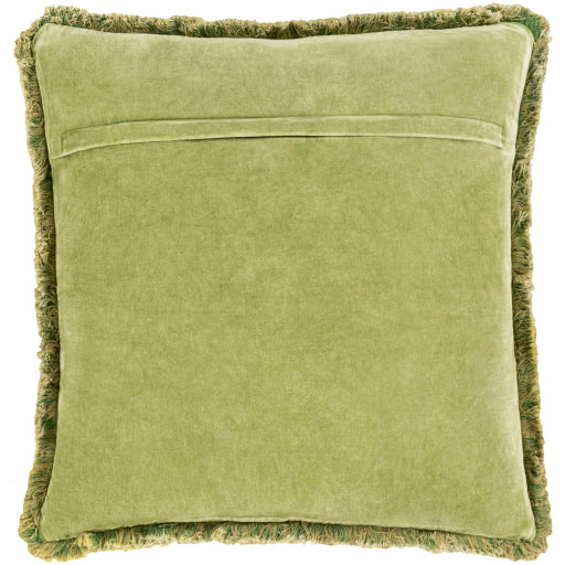 washed cotton velvet accent pillow light olive WCV004-1818D