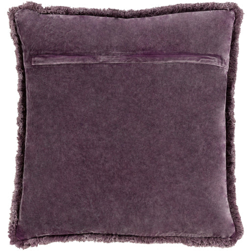 washed cotton velvet accent pillow lavender WCV006-1818D