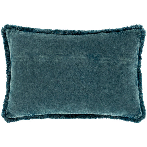 washed cotton velvet lumbar pillow charcoal WCV007-2214