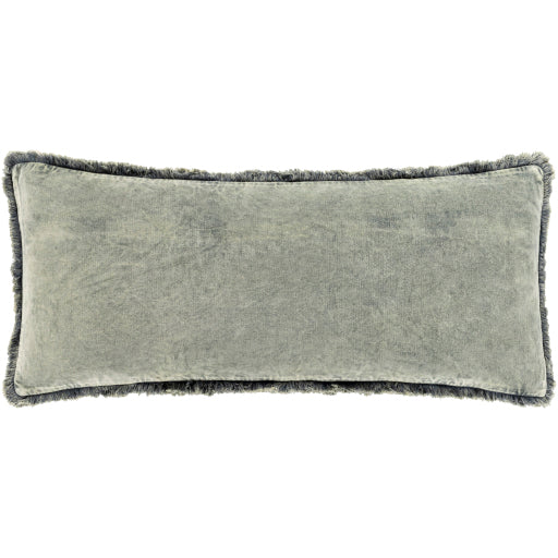 washed cotton velvet lumbar pillow slate WCV008-1230