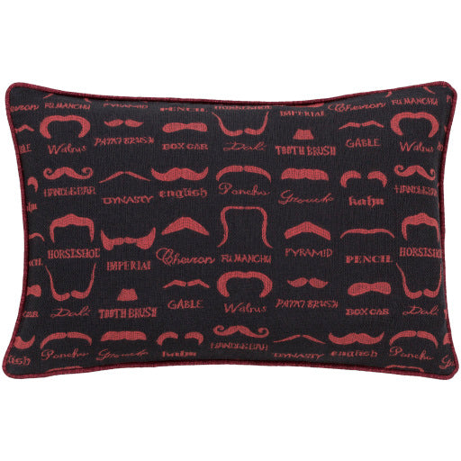 wax that stache lumbar pillow magenta black WTS002-1818D