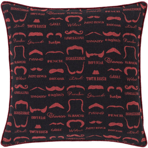 wax that stache lumbar pillow magenta black WTS002-1818