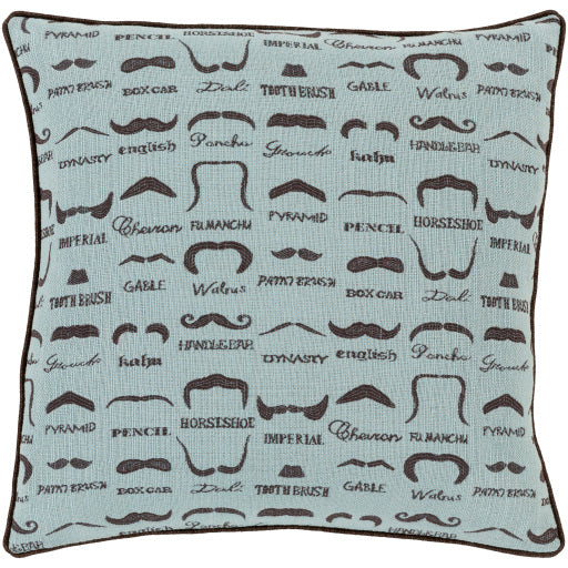 wax that stache lumbar pillow ice blue dark brown WTS003-1818