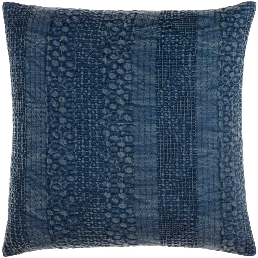 washed waffle accent pillow navy WWA001-1818