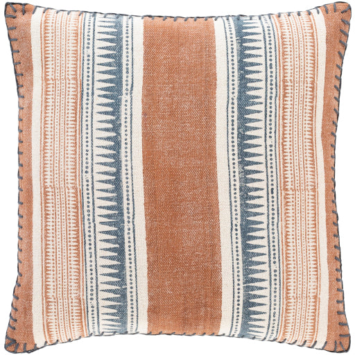 zendaya lumbar pillow dark blue brick red ZEN002-1818D