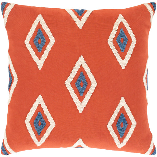 zulu accent pillow brick red beige blue ZLU001-1818