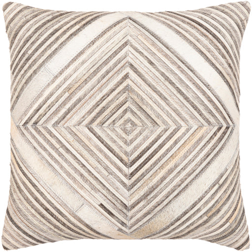 zander accent pillow medium gray charcoal gray cream light beige ZND007-2020