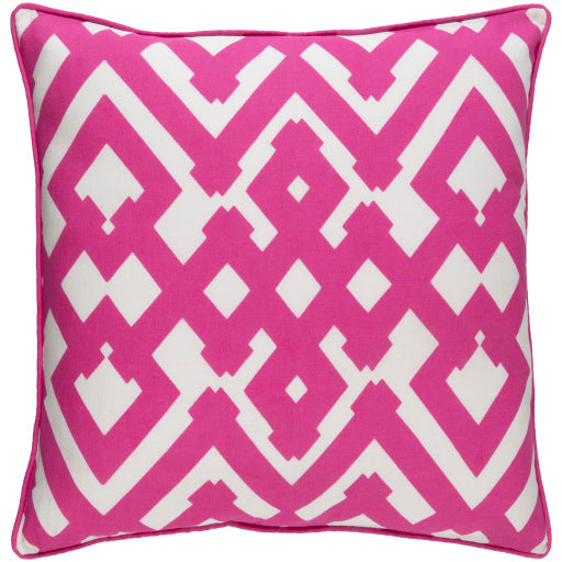 large zig zag lumbar pillow magenta white ZZG001-1818